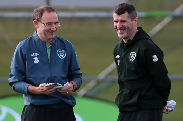 Martin O'Neill with Roy Keane