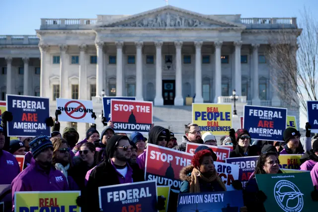US federal workers protest outside the White House