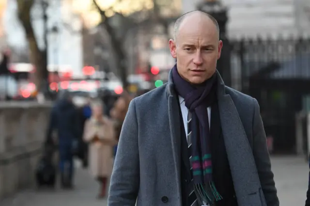 Stephen Kinnock in Whitehall, London outside the Cabinet Office, after the Prime Minister announced that she would invite party leaders in the Commons and other MPs in for discussion to get a Parliamentary consensus on the way forward over Brexit.