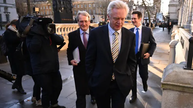 Tory MPs Owen Paterson, David Davis MP and Steve Baker