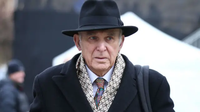 Lib Dems' Sir Vince Cable outside parliament