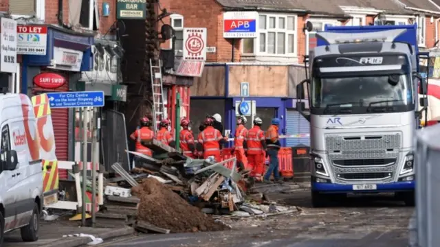 Explosion on Hinckley Road in Leicester