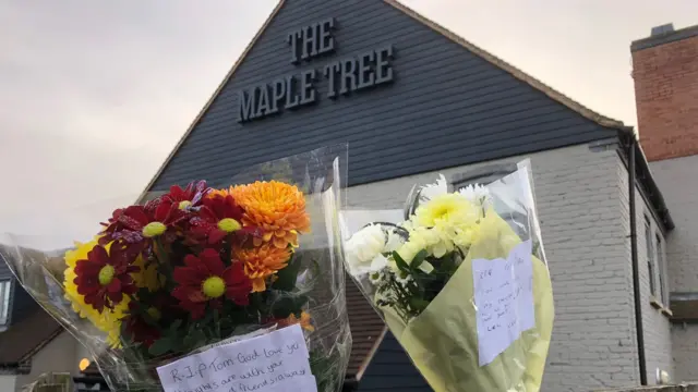 Floral tributes at the scene