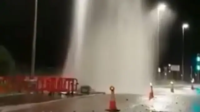 Burst water pipe