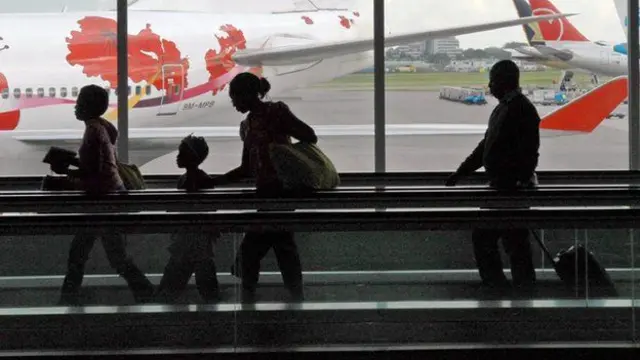 Family at airport