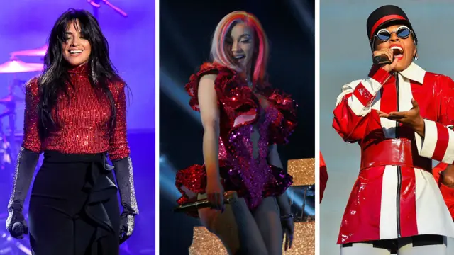 (l-r) Camila Cabello, Cardi B and Janelle Monae
