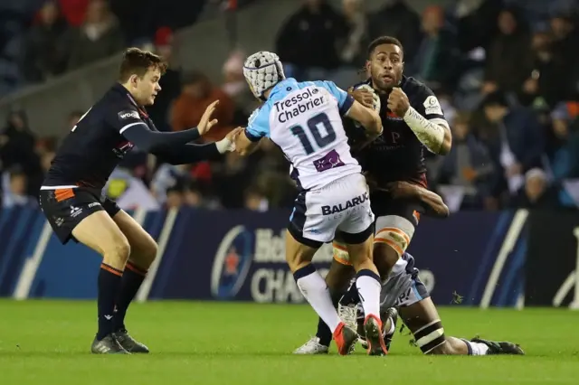 Bill Mata carries the ball for Edinburgh