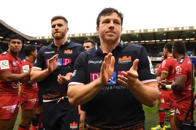 Hamish Watson celebrates Edinburgh's win over Toulon