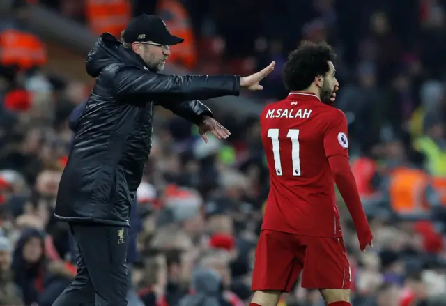 Mo Salah and Jurgen Klopp