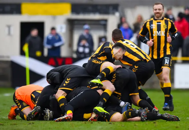 Talbot celebrate Craig McCracken's goal