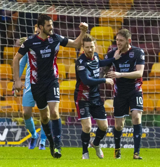 Ross County celebrate Brian Graham's goal