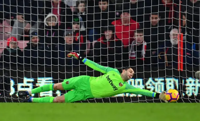 Lukasz Fabianski saves from Callum Wilson