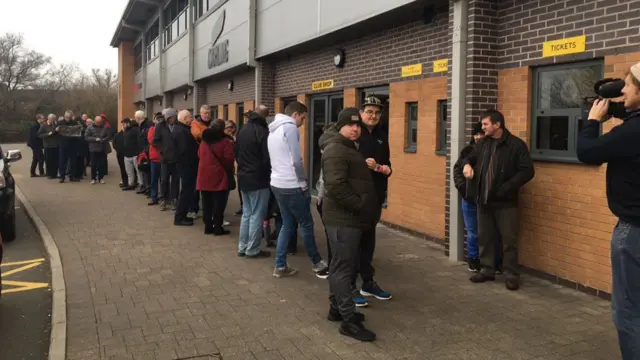 Queue outside the stadium