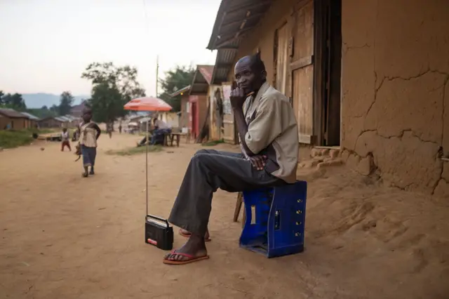 Man listening to radio