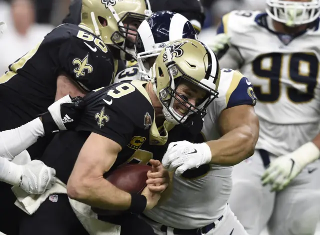 Drew Brees is sacked