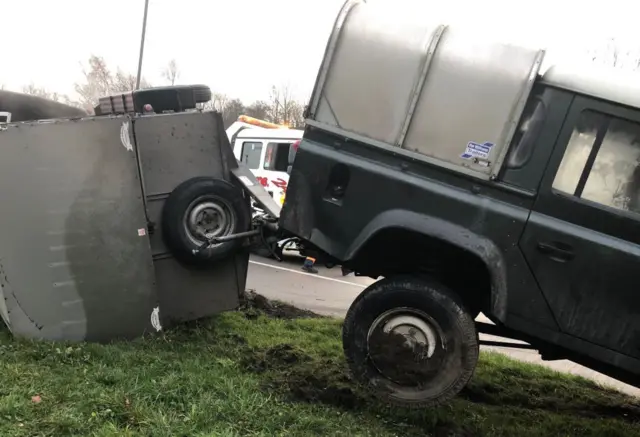 Trailer on side