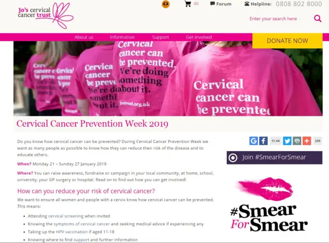 Jo's cervical cancer trust