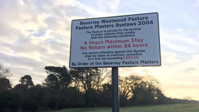 A sign at Beverley Westwood