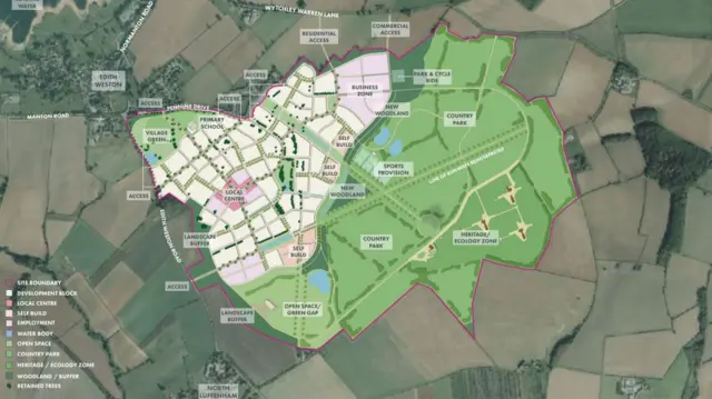 Map of plans for housing at St Georges Barracks