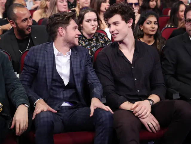 Niall Horan and Shawn Mendes at the 2017 American Music Awards