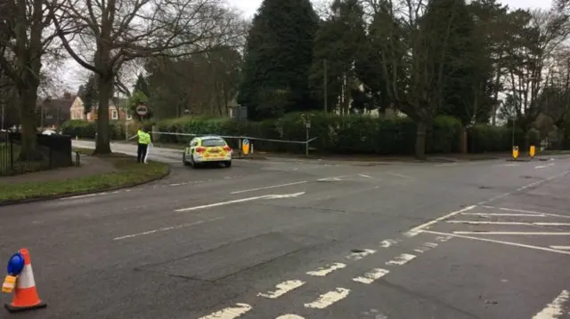 Oadby fatal crash scene