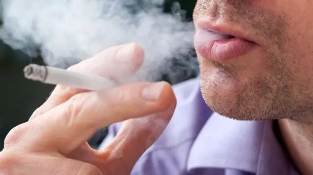 Man smoking a cigarette