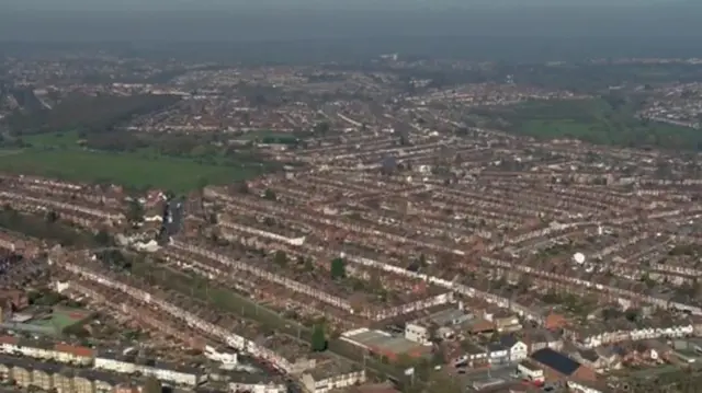 Aerial view of Leicester