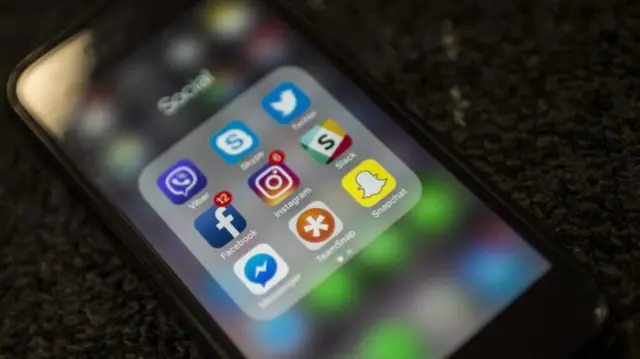 Picture of apps on a mobile phone