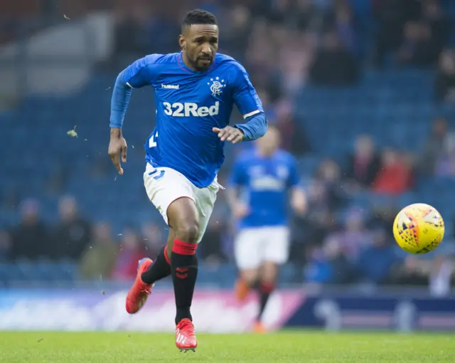 Jermain Defoe in action for Rangers on Sunday