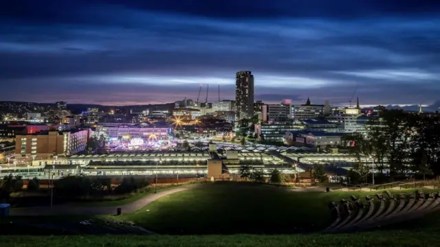 Sheffield at night