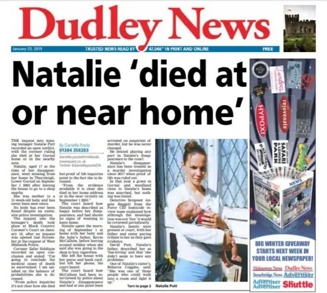 Dudley News front page