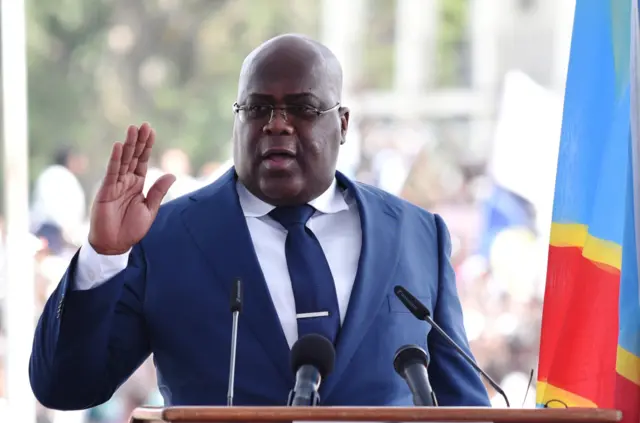 Felix Tshisekedi at his swearing in