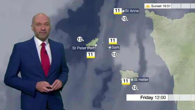 Channel Island Friday am weather map