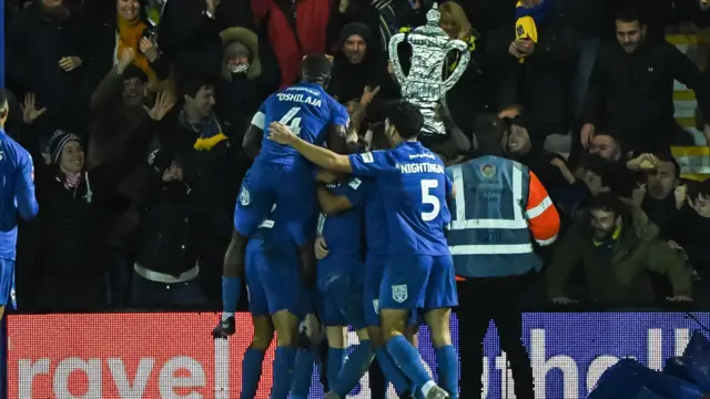 AFC Wimbledon celebrate