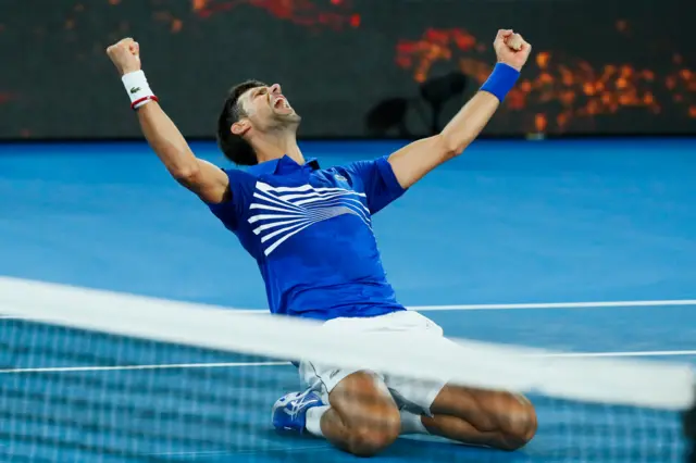 Novak celebrates