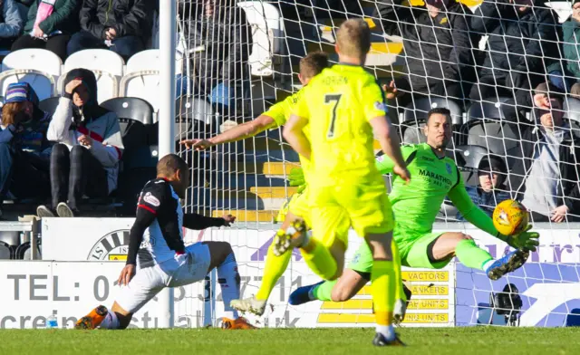 Simeon Jackson shoots St Mirren in front on 24 minutes