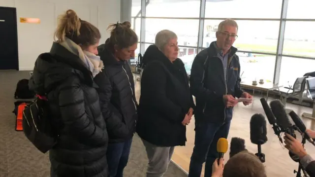 David Mearns and members of Emiliano Sala's family