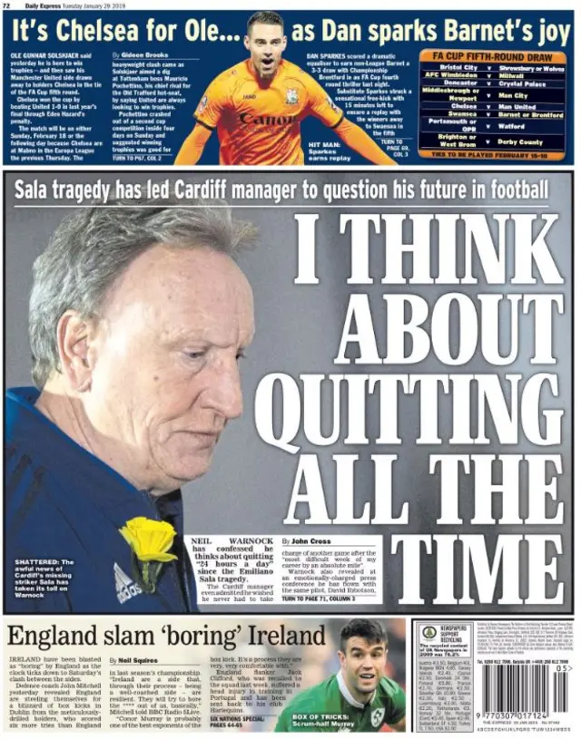 Daily Express back page