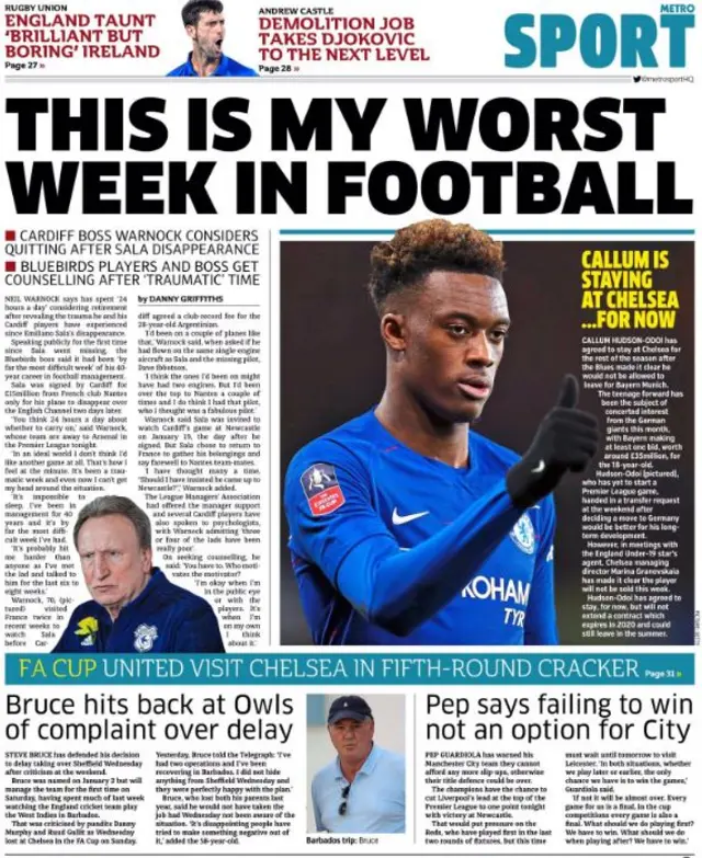 Metro back page