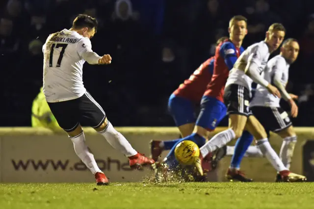 Lawrence Shankland scores Ayr's second goal