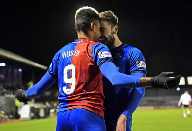 Caley Thistle's Nathan Austin celebrates