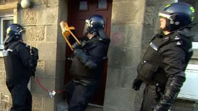 Police force entry to a property where drug dealing is thought to be taking place