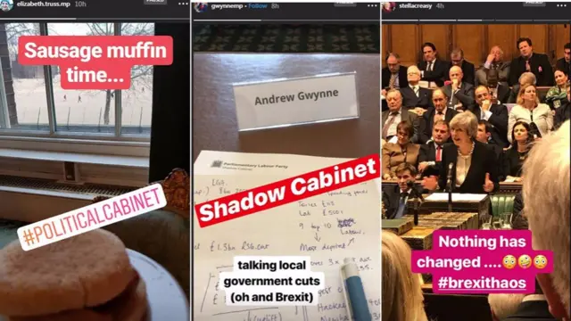 Instragram stories of three MPs.