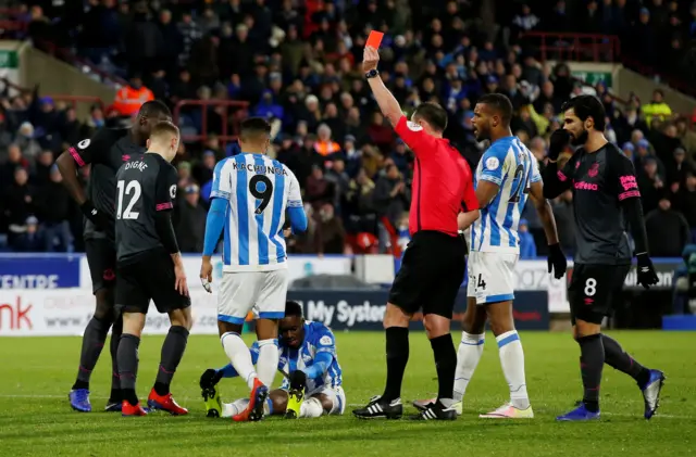 Lucas Digne is sent off