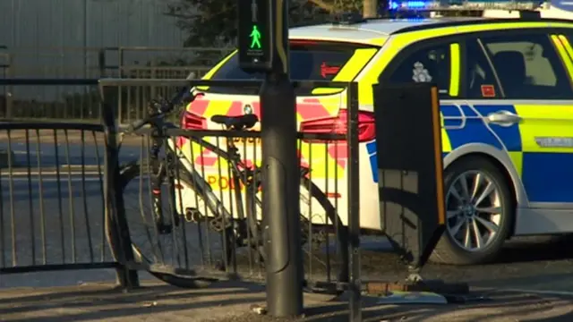 A bike at the scene of the collision