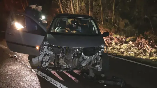 Smashed up car