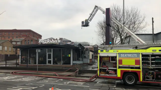 Aftermath of fire at Big John's