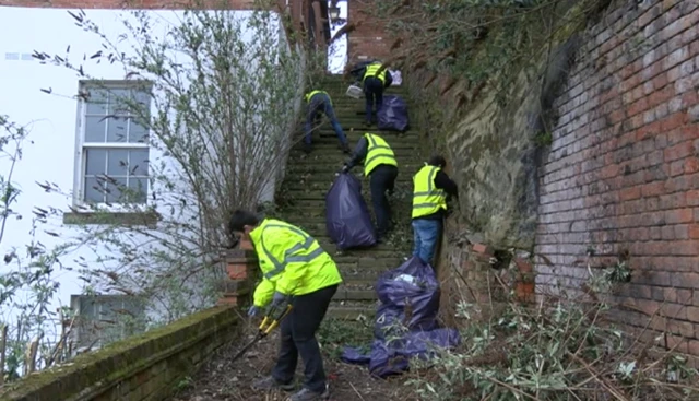 The Long Stairs being restored