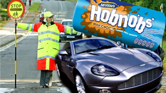 A lollipop lady, Hobnobs and an Aston Martin