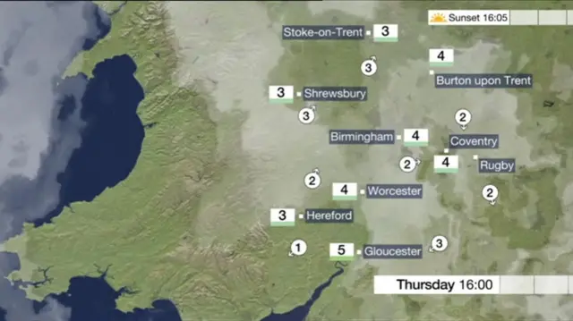 BBC Weather still for today